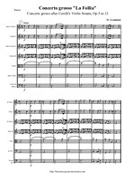 Geminiani Fr. Concerto grosso 'La Follia' - Score & Parts