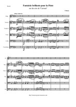 Borne Fr. Fantaisie brillante sur 'Carmen' for Flute and String orchestra - Score & Parts