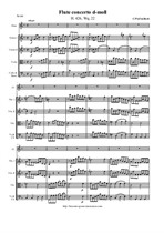Bach C. Ph. Em. Concerto for Flute and String orchestra d-moll - Score & all Parts