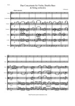 Bottesini G. Duo Concertante for Violin, Double Bass and Sting orchestra - Score & all Parts