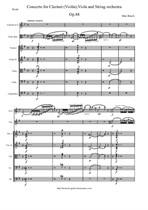Bruch M. Concerto for Clarinet (Violin), Viola and String orchestra arranged - Score & all parts