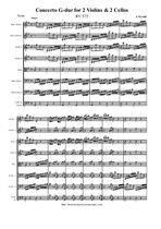 Vivaldi A. Concerto for 2 Violin, 2 Cellos & Strings G-dur - Score & all Parts