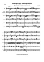 Vivaldi A. Oboe & Violin concerto B-Dur - Score & all Parts