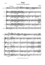 Faure G. Elegy for Cello and String orchestra - Score & Parts