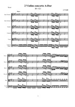 Vivaldi A. Concerto for 2 Violins & String orchestra A-Dur - Score & all Parts