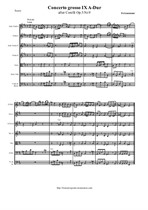 Geminiani Fr. Concerto grosso A-Dur 'after Corelli Op.5 Nr.9' - Score & Parts