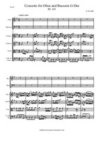 Vivaldi A. Concerto for Oboe and Bassoon G-Dur - Score & all Parts