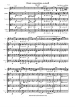 Weber K. M. Horn Concertino e-moll. Version for Horn and String orchestra - Score & parts
