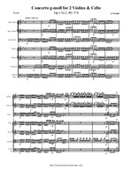 Vivaldi A. Concerto for 2 Violins and Cello in g-moll - Score & parts
