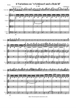 Weber C. M. 6 Variations on 'A Schüsserl und a Rein'dl' for viola and String orchestra - Score & Parts