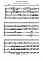 Molter J. M. Clarinet concerto Nr.1 A-Dur Version in B-Dur - Score & Parts