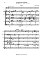 Weber C. M. Concertino Es-Dur for Clarinet and String orchestra - Score & parts