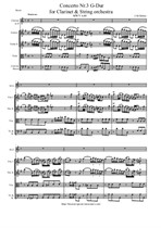 Molter J. M. Clarinet concerto Nr.3 G-Dur - Score & Parts